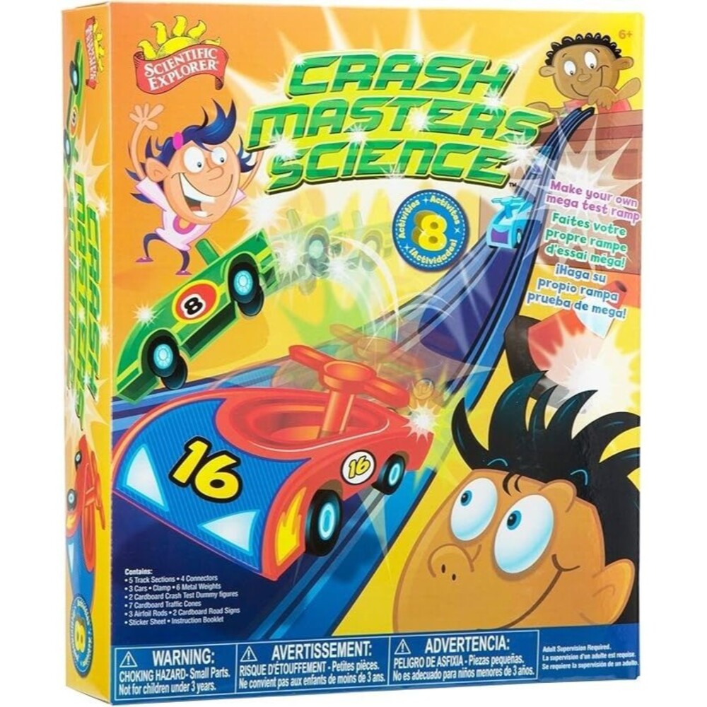 CRASH MASTERS SCIENCE - KIDS EDUCATIONAL 8 CRASH TEST ACTIVITIES SCIENCE KIT